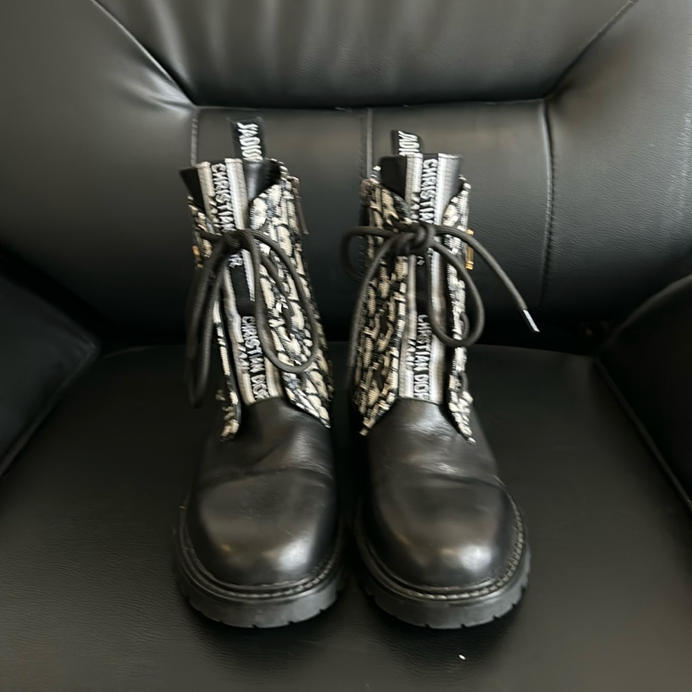 J’ADior Black and White Heeled Boots